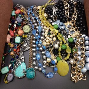 Nice LOT! Necklaces & earrings, includes 1950s blue moonglow lucite choker